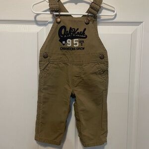 OshKosh B’gosh Baby Overalls 6M Khaki Brown Engineer Crew